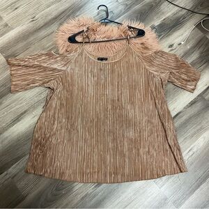 Lane Bryant Pleated Brown Top Size 22 24